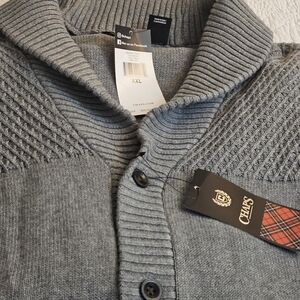 Chaps Men's Charcoal Cardigan Sweater
